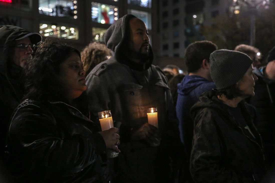 At the vigil in Union Square, New York (<a href="http://jaclynjeffreywilensky.com">Jaclyn Jeffrey-Wilensky</a> / Gothamist)
